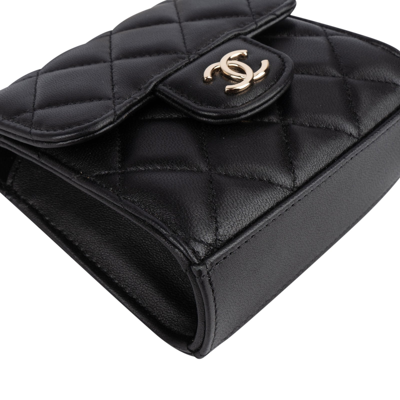 Chanel Quilted Lambskin Mini Single Flap with Top Handle Crossbody Bag - vintageandkickz