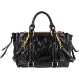 Miu Miu Vitello Shine Leather Satchel Handbag