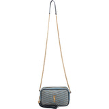 Saint Laurent Chevron Denim Lou Camera Crossbody Bag