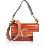 Chloé Croc-Embossed Leather C Shoulder Crossbody Bag