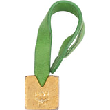MCM Visetos Monogram Golden Emblem Green Leather Bag Charm