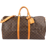 Louis Vuitton Monogram Canvas Keepall 55 Bandoulière Travel Bag