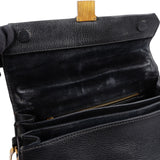 Miu Miu Black Grained Leather Madras Top Handle Handbag