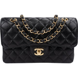 Chanel Quilted Caviar Leather Small Double Flap Shoulder Bag