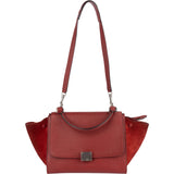 Celine Grained Leather and Suede Trapeze Handbag
