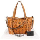 MCM Monogram Visetos Leather Studded Satchel Tote Shoulder Bag
