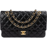 Chanel Quilted Lambskin Gold Medium Double Flap Shoulder Bag