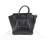 Céline Noir Grained Calfskin Luggage Handbag