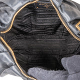 Prada Black Nappa Gauffre Chain Shoulder Bag