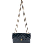 Chanel Quilted Patent Leather Single Flap Crossbody Bag - vintageandkickz