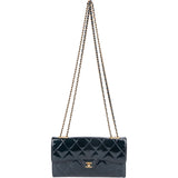 Chanel Quilted Patent Leather Single Flap Crossbody Bag - vintageandkickz