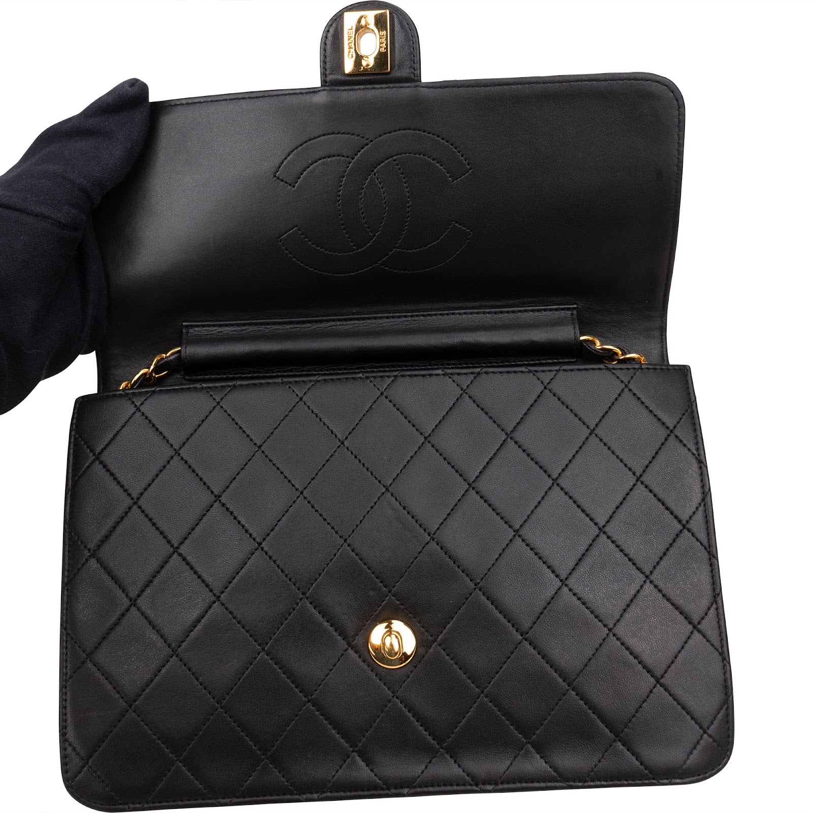 [🔄️B14 / F18] Chanel Quilted Lambskin Medium Double Flap Shoulder Bag - vintageandkickz