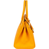 Hermès Jaune D`Or / Orange Verso Epsom Gold Birkin 30 Handbag