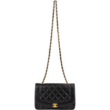 Chanel Quilted Lambskin 24K Gold Diana Single Flap Crossbody Bag