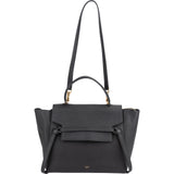 Céline Black Grained Leather Belt Handbag