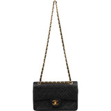 Chanel Quilted Lambskin 24K Gold Small Double Flap Shoulder Bag