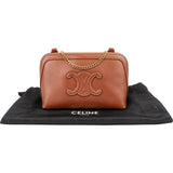 Celine Calfskin Chain Shoulder Triomphe Crossbody Bag