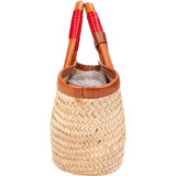 Balenciaga Raffia Leather Panier Basket Handbag