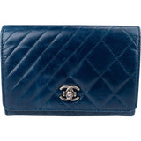 Chanel Aged Calfskin Chevron Quilted Flap Wallet