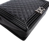 Chanel Quilted Patent Leather Jumbo Boy Single Flap Crossbody Bag