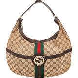 Gucci Monogram GG Canvas Britt Hobo Shoulder Bag