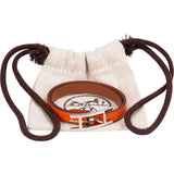 Hermès Orange Leather Behapi Belt Double Tour Bracelet