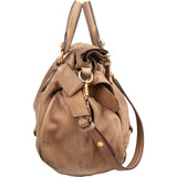 Miu Miu Brown Suede Bow Satchel Handbag