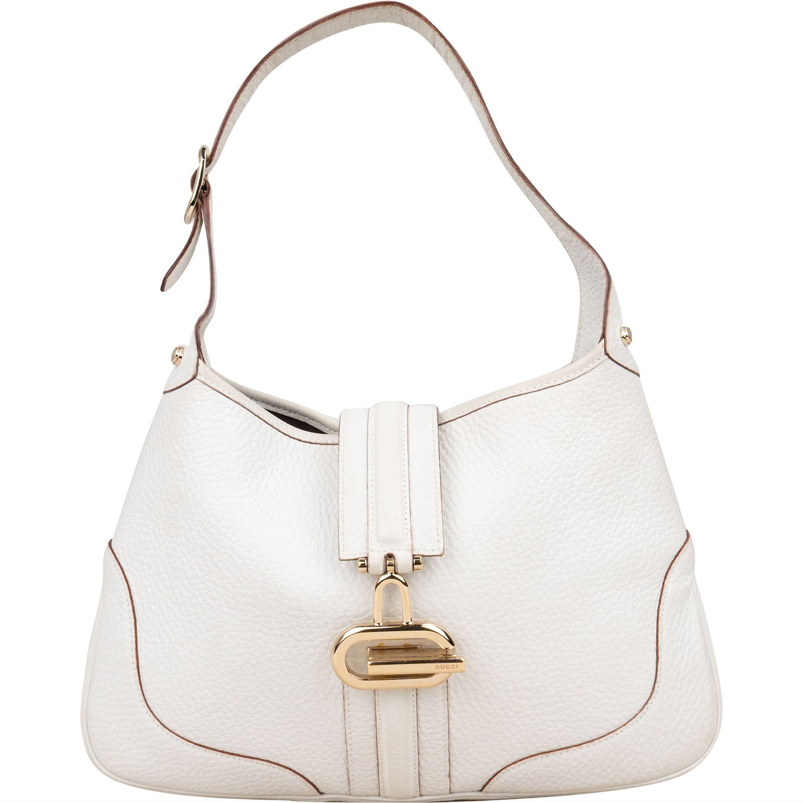 Gucci White Leather Jackie Shoulder Bag - vintageandkickz