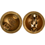 Chanel Vintage CC Emblem Round 1994 Clip-On Earrings
