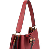 MCM Red Visetos Pebbled Leather Patricia Hobo Crossbody Bag