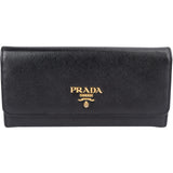 Prada Black Saffiano Leather Continental Wallet