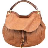 Miu Miu Brown Vitello Lux Leather Hobo Handbag