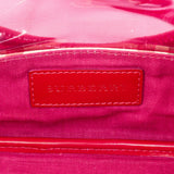 Burberry Red Transparent Vinyl Mega Check Drawstring Shoulder Handbag