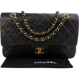 Chanel Quilted Lambskin Medium 24K Gold Double Flap Shoulder Bag