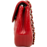Chanel Quilted Lambskin Half Moon Single Flap Crossbody Bag