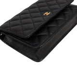 Chanel Quilted Caviar Leather Wallet on Chain Crossbody Bag
