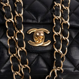 Chanel Quilted Lambskin CC Medium Double Flap Shoulder Bag