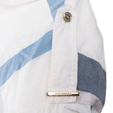 Burberry Blue Check Monogram Cotton Longsleeve Blouse Dress (IT46)