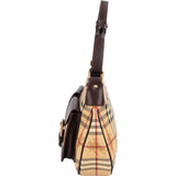 Burberry Haymarket Check Double Pocket Hobo Shoulder Bag
