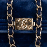 Chanel Quilted Velvet Boy Wallet On Chain Crossbody Bag