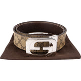 Gucci Monogram GG Supreme Canvas Leather Reversible G Buckle Belt (80 / 32)