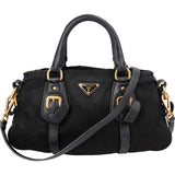 Prada Tessuto Leather Bauletto Triangle Handbag
