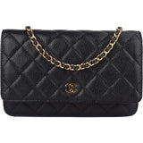 Chanel Quilted Caviar Leather CC Wallet On Chain Crossbody Bag