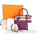 Hermès Swift Anemone Kelly Palladium 25 Sellier Handbag