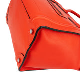 Céline Orange Drummed Calfskin Leather Luggage Handbag