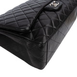 Chanel Quilted Lambskin Palladium Maxi Single Flap Crossbody Bag