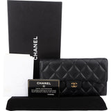 Chanel Quilted Caviar Leather Classic Flap Wallet