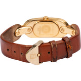 Fendi Gold Tone Brown Leather 3400L Woman Watch