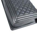 Chanel Quilted Metallic Lambskin Large Boy New Medium Crossbody Bag