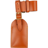 [🔄️B10 / F96] Louis Vuitton Brown Leather Luggage Tag - vintageandkickz